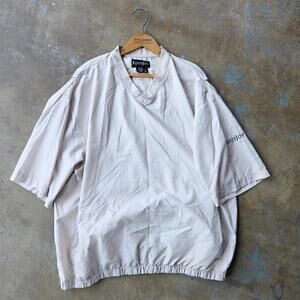 FootJoy Mens Size XL Golf Pullover Windbreaker Short Sleeve V Neck Beige